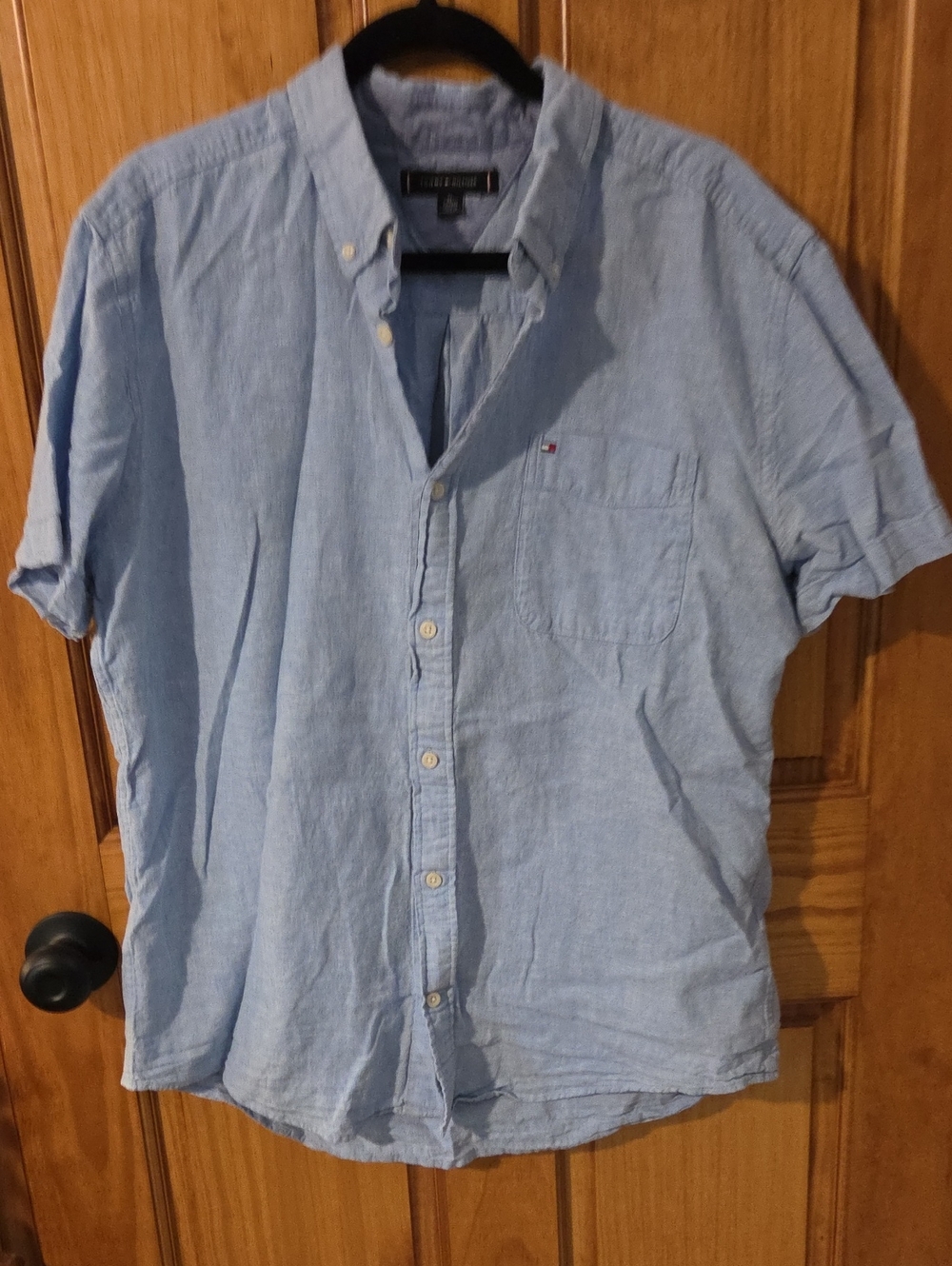 Tommy Hilfiger Light Blue Short-Sleeve Button-Down Shirt